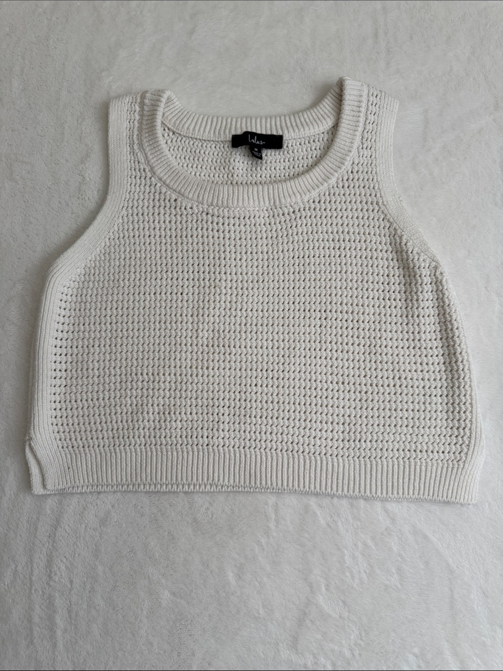 Lulu's Cream Knit Cropped Top